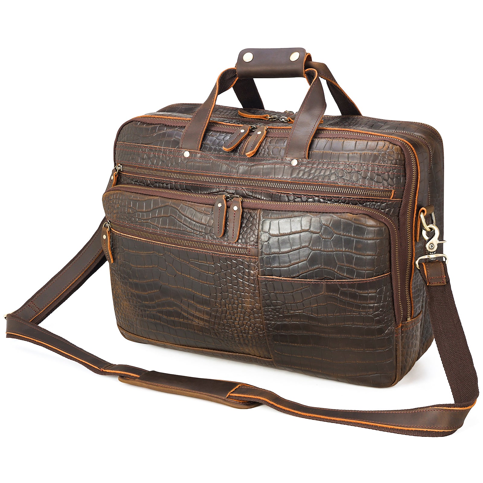 Crocodile leather laptop bag sale