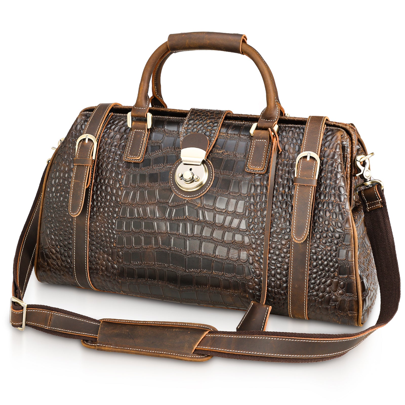 Alligator skin duffle online bag