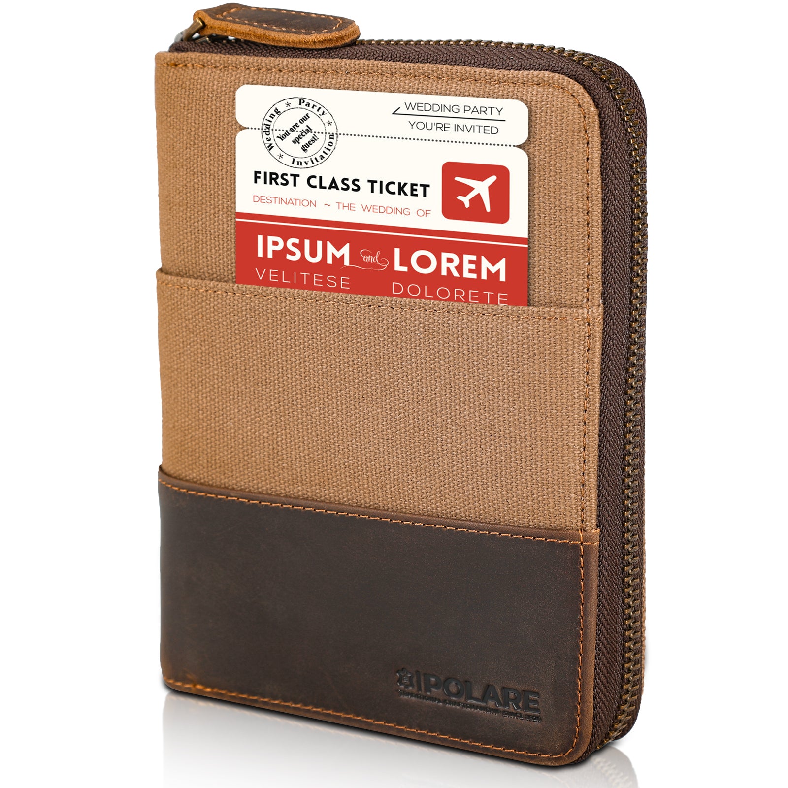 Brown Grained Leather Luxury Passport Holder
