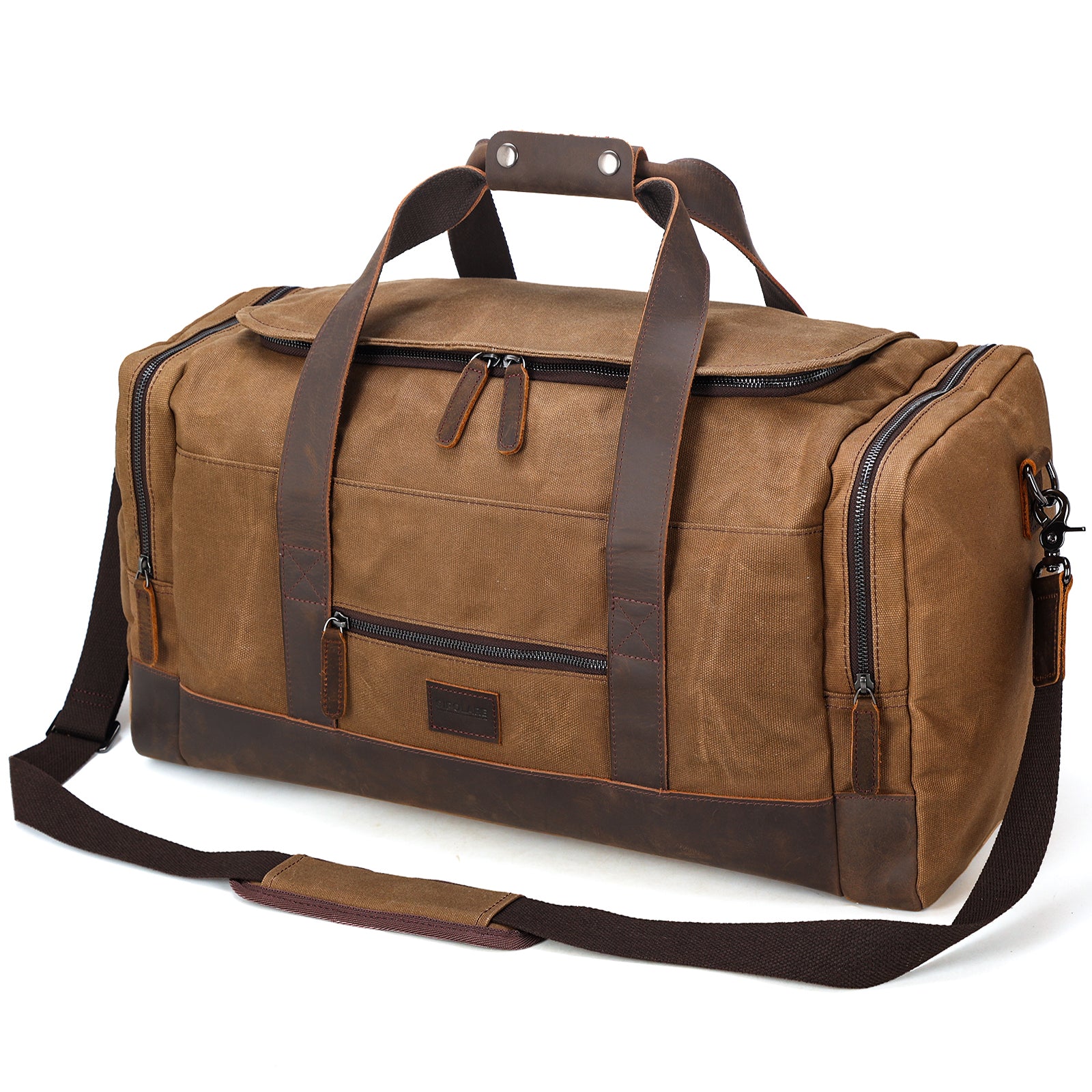 Canvas leather online duffle