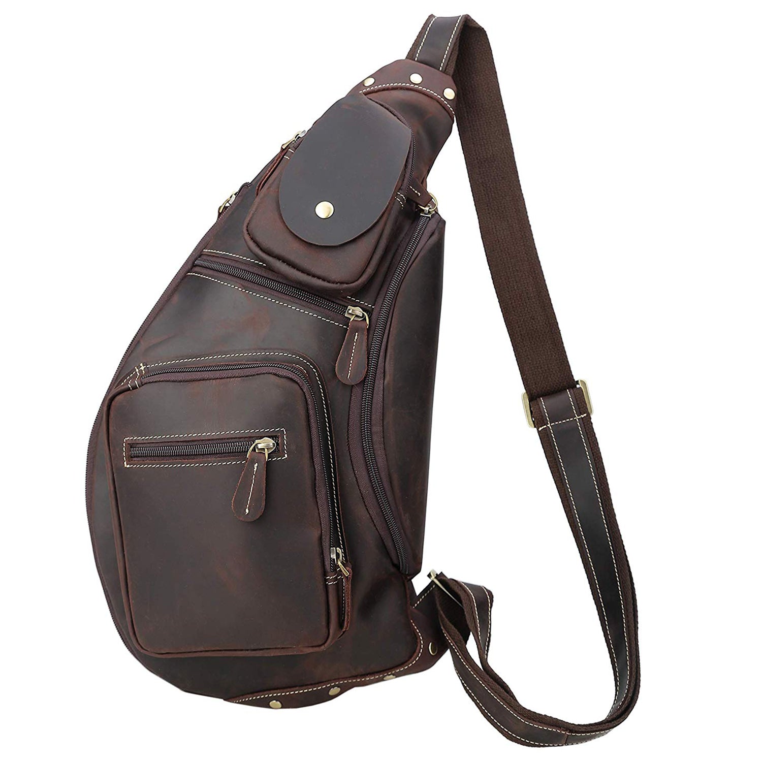 Fashion Women's Leather Chest Bag Crossbody Sling Pack Bag For