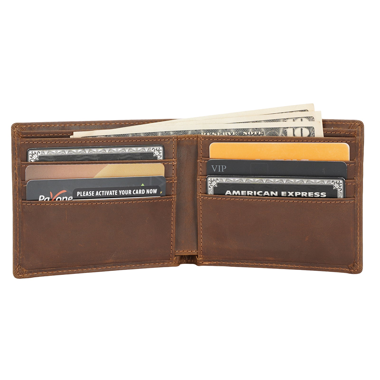 Leatherology Cognac Men's Thin Bifold Wallet - RFID Available