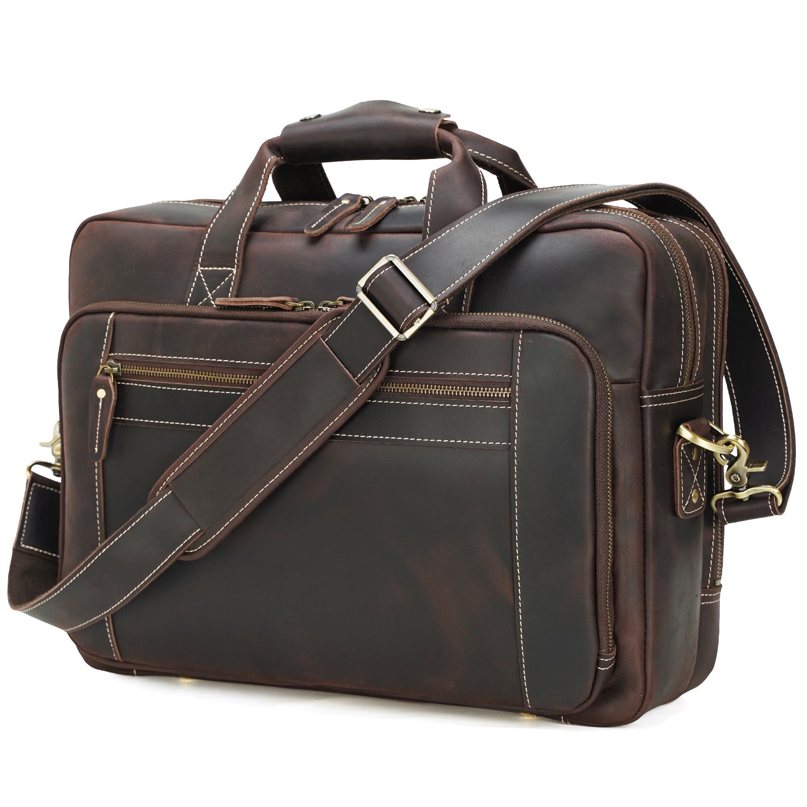 Polare 17 Full Grain Leather Laptop Briefcase Business Travel Laptop