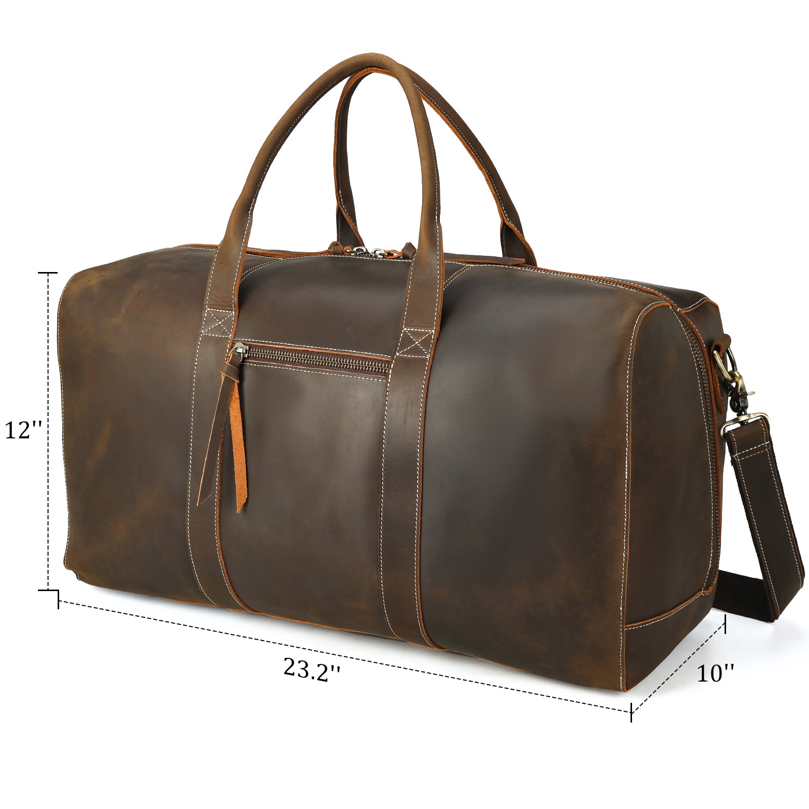 Brown leather weekend bag mens hotsell