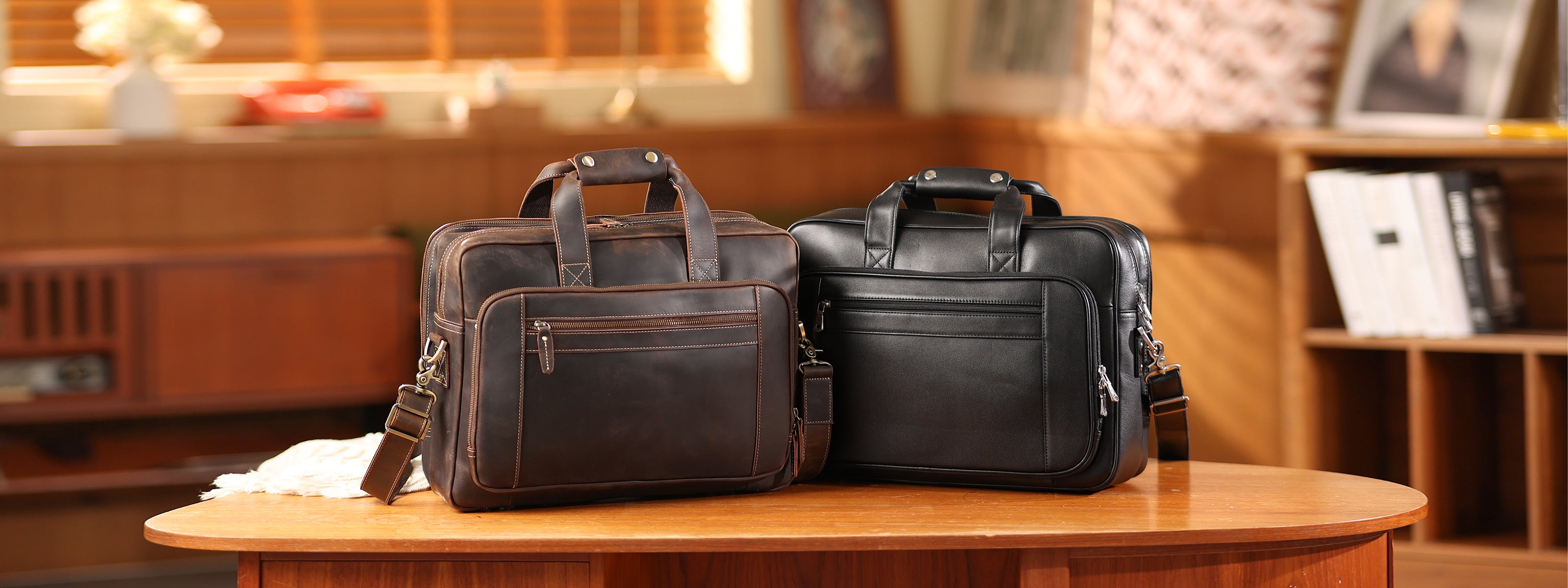 Buy Polare Leather Briefcase Duffel Weekend Messenger Bag For Men