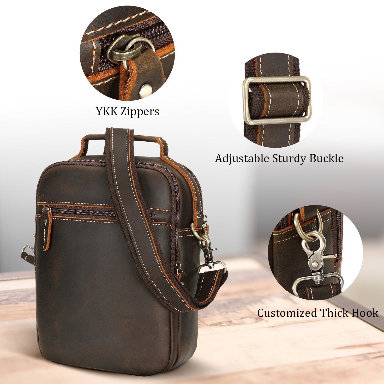 Leather Sling Bag, Men's Chest Bag with Adjust Strap, Shoulder Bag for Women, Male Travel Bag cheapest Daypack, Vintage Leather Crossbody Bag Unisex