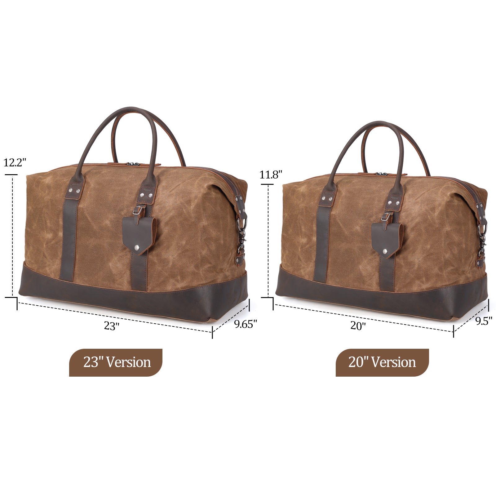 Genuine Leather & Wax Canvas Equestrian Duffel Bag