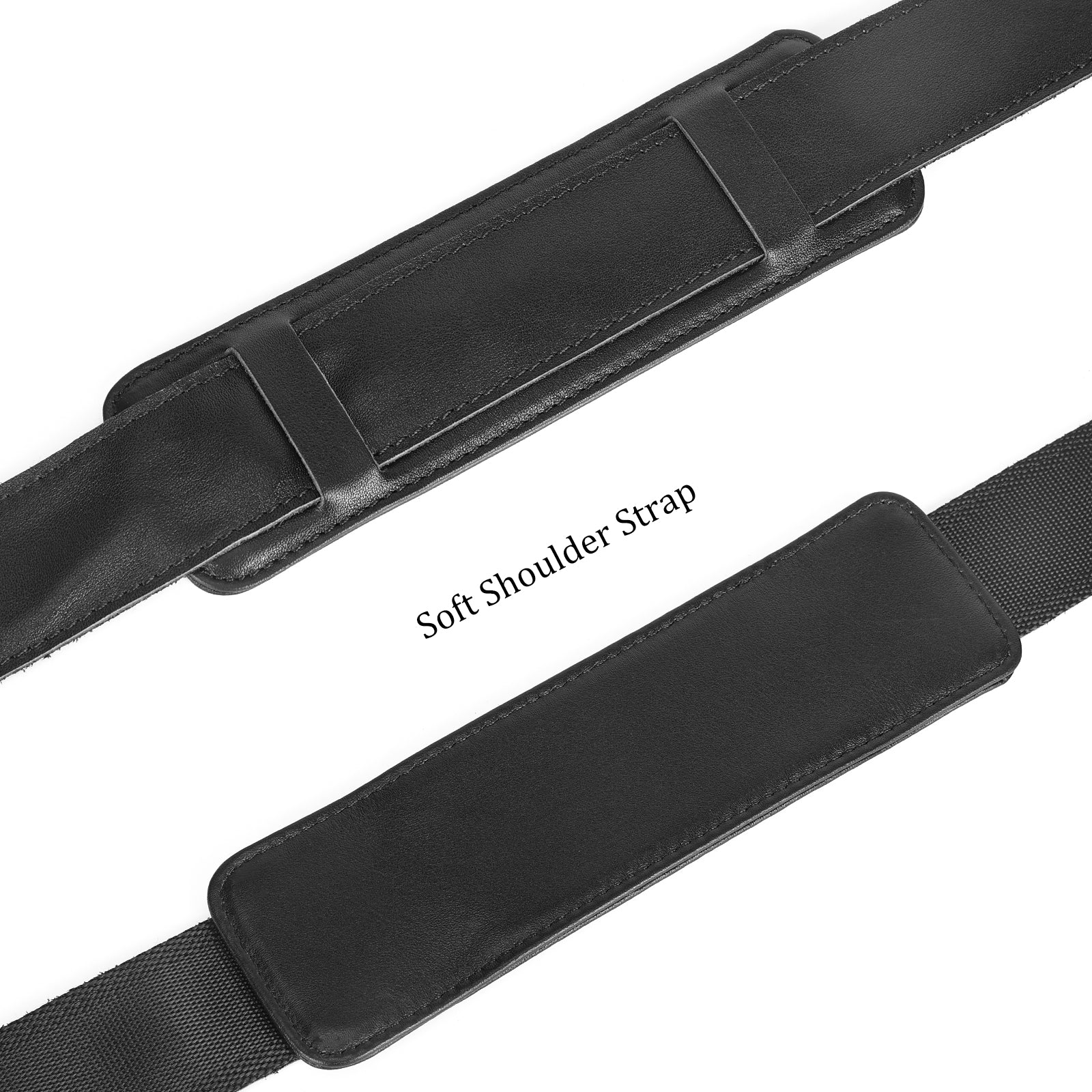 Full Grain Leather Adjustable Replacement Shoulder Strap (Black)