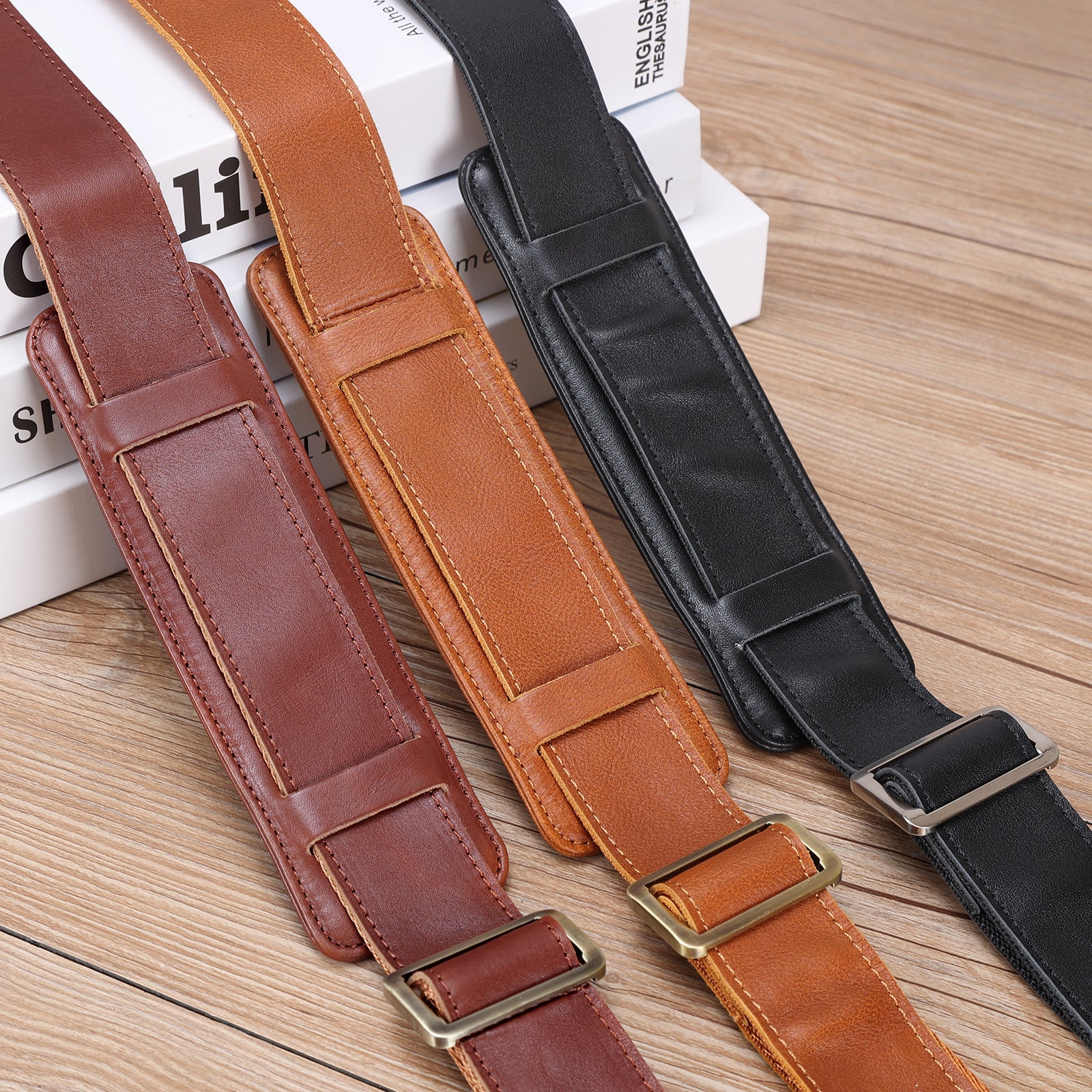 Polare Full Grain Leather Adjustable Replacement Shoulder Strap with M