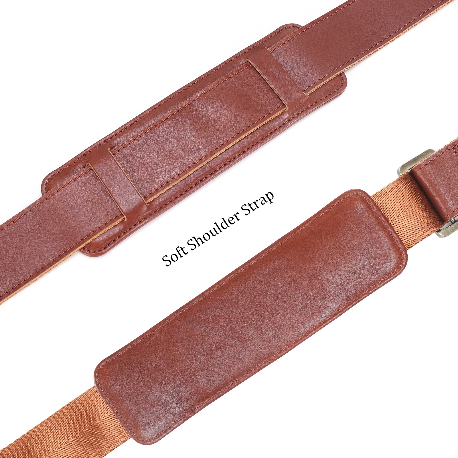Full Grain Leather Adjustable Replacement Shoulder Strap (Tan)