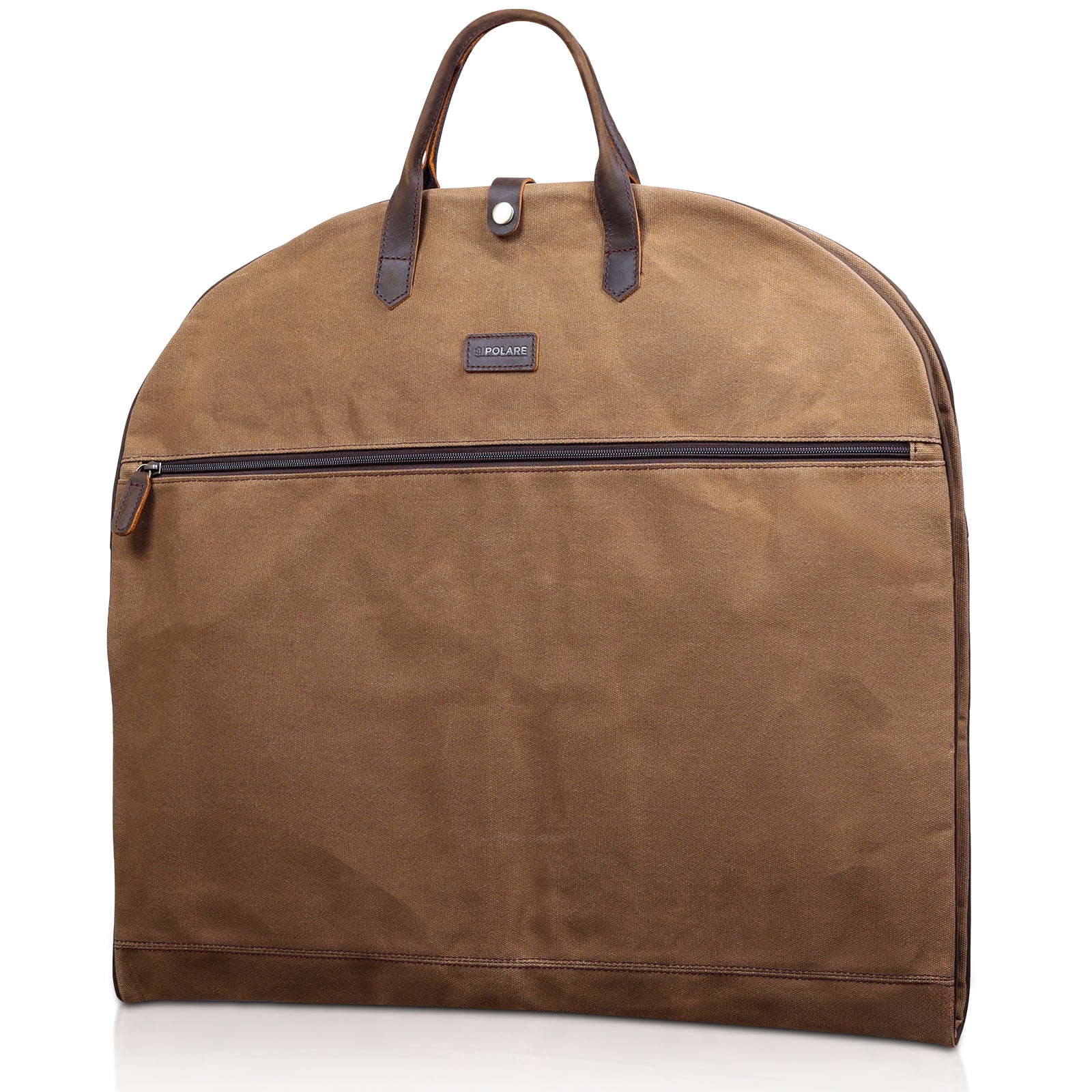 Full Grain Leather Trim Waxed Canvas Carry On Garment Bag