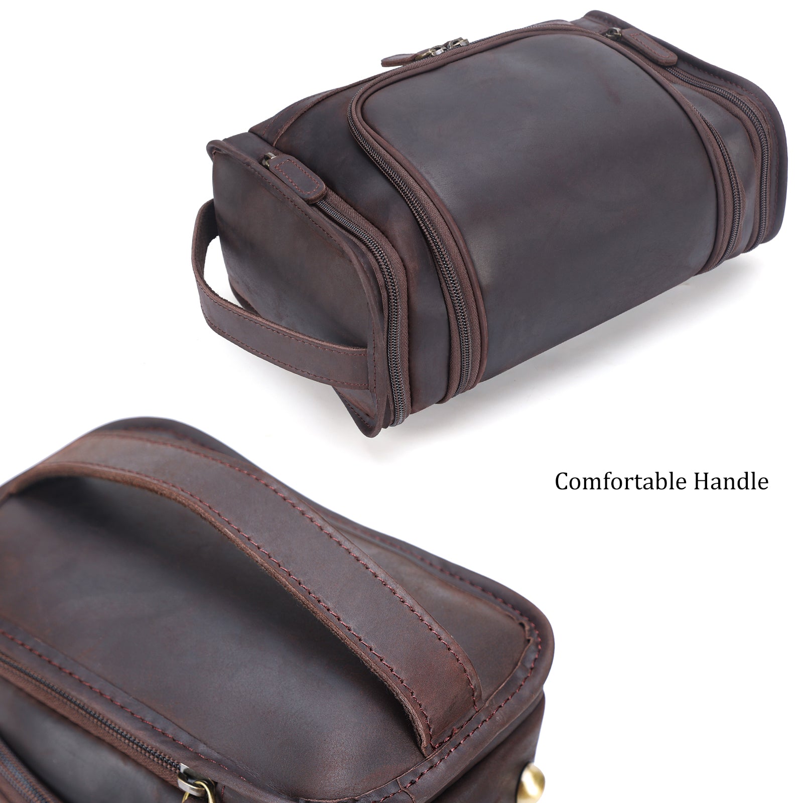 Leather Structured Cosmetics Toiletries Case Clava 2024 Top Grain Leather