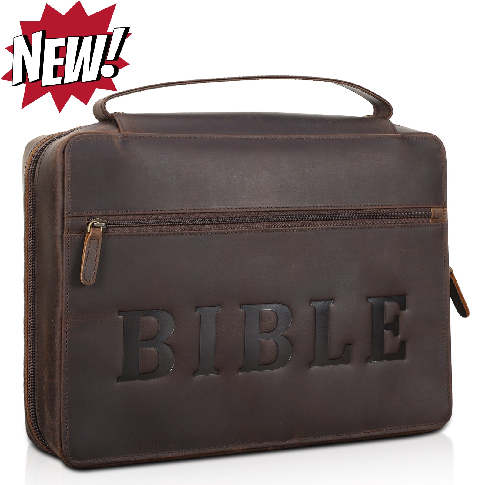 Full Grain Leather Bible Cover Church Bag Large Letter Bible Bag