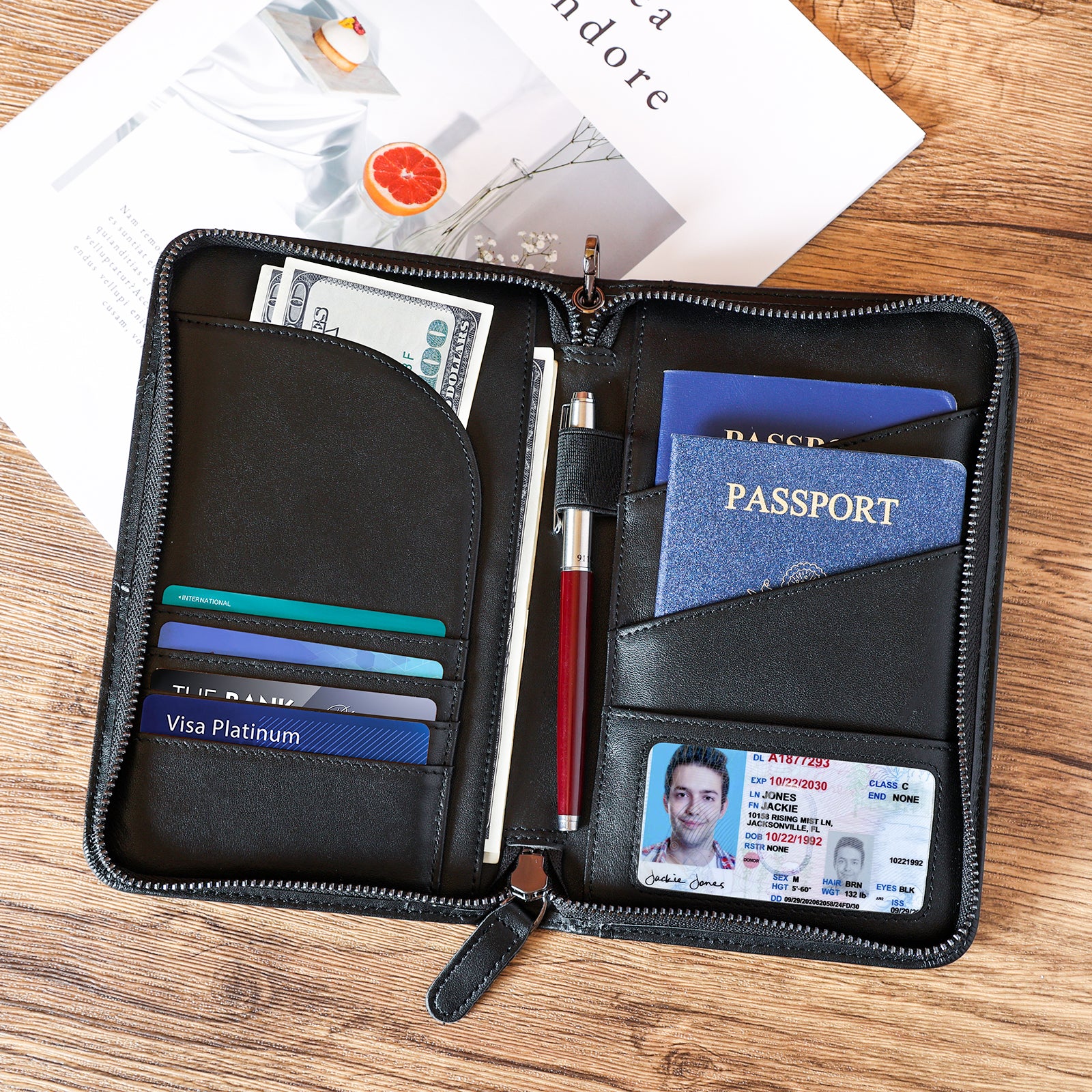Leather passport case – Fini