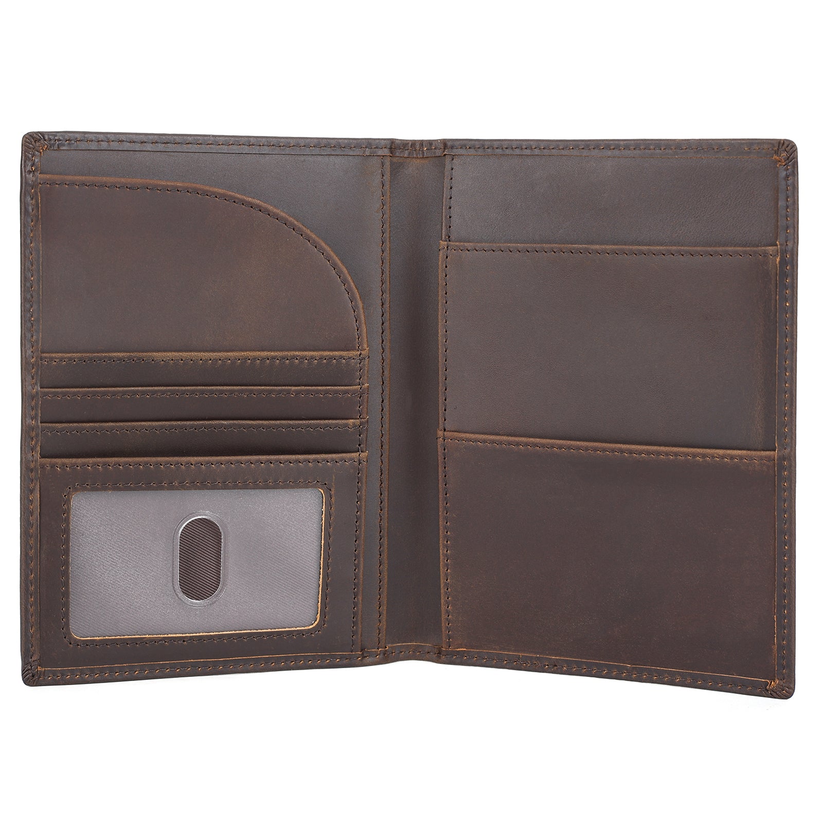 Full Grain Leather Passport Holder Wallet with AirTag Slot