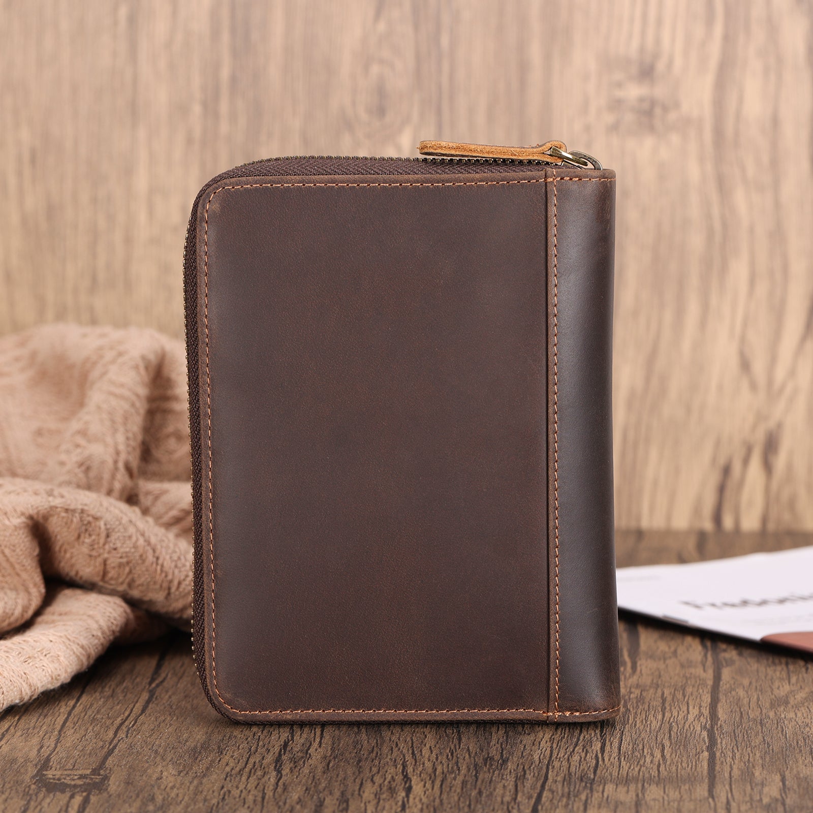 Full Grain Leather RFID Blocking Dual Passport Wallet (Scenario Shows)