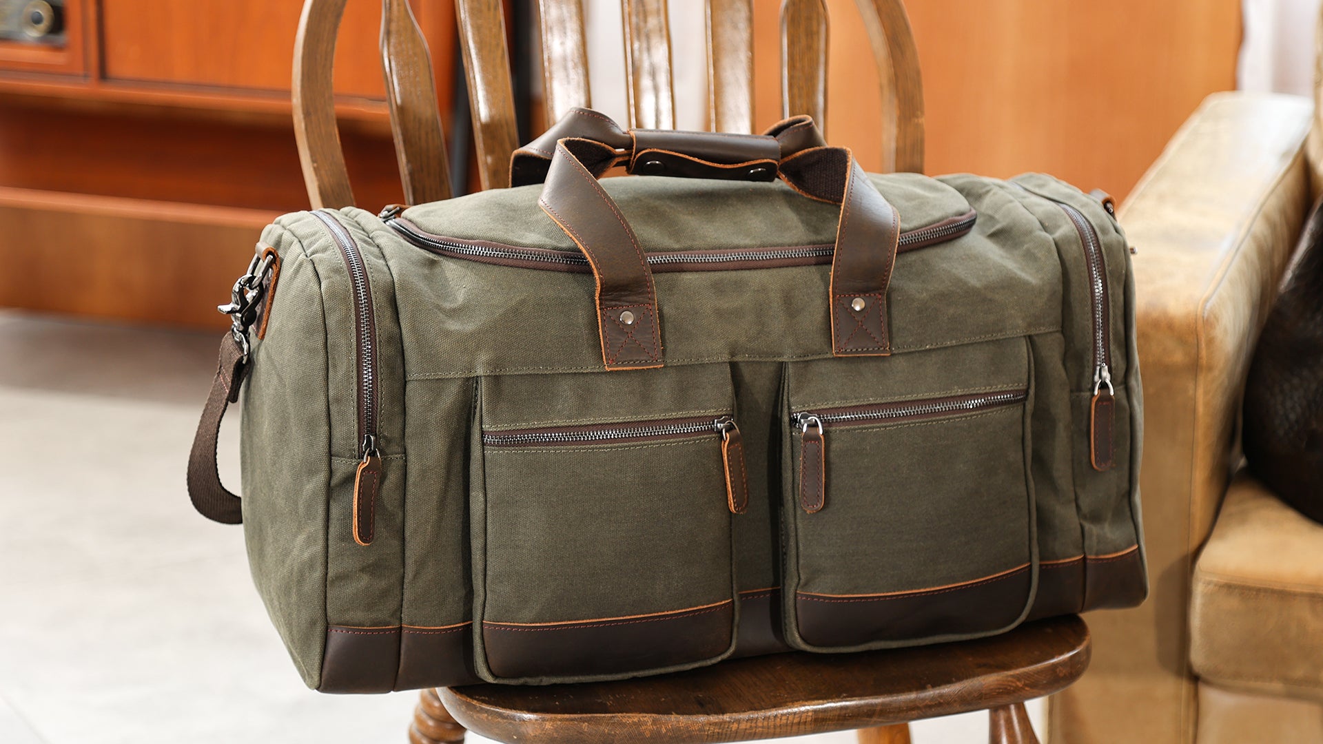 Waterproof canvas duffle discount bag