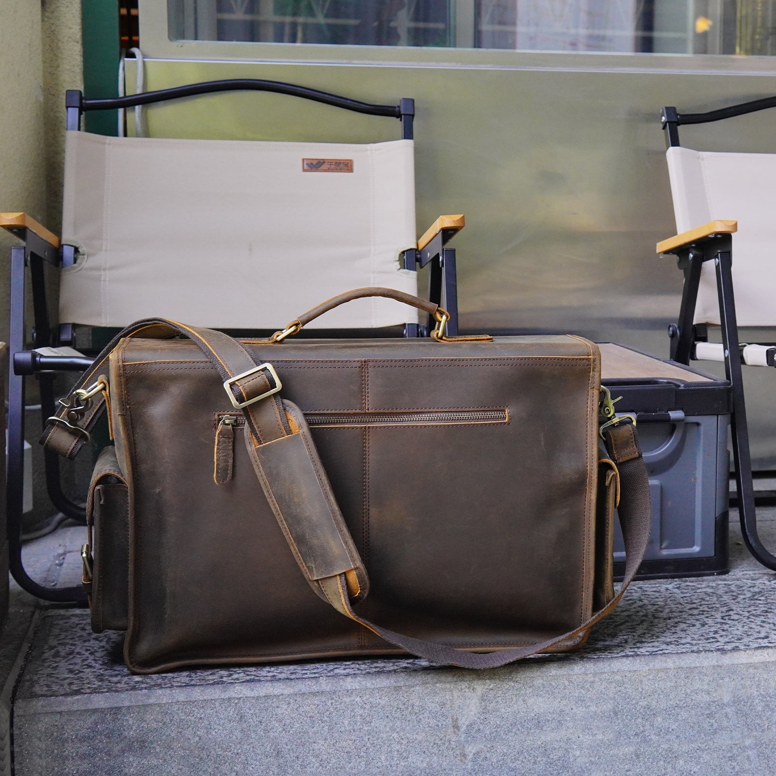 Men's Retro Genuine Leather Messenger Shoulder Bag Laptop Case Briefcase  Attache