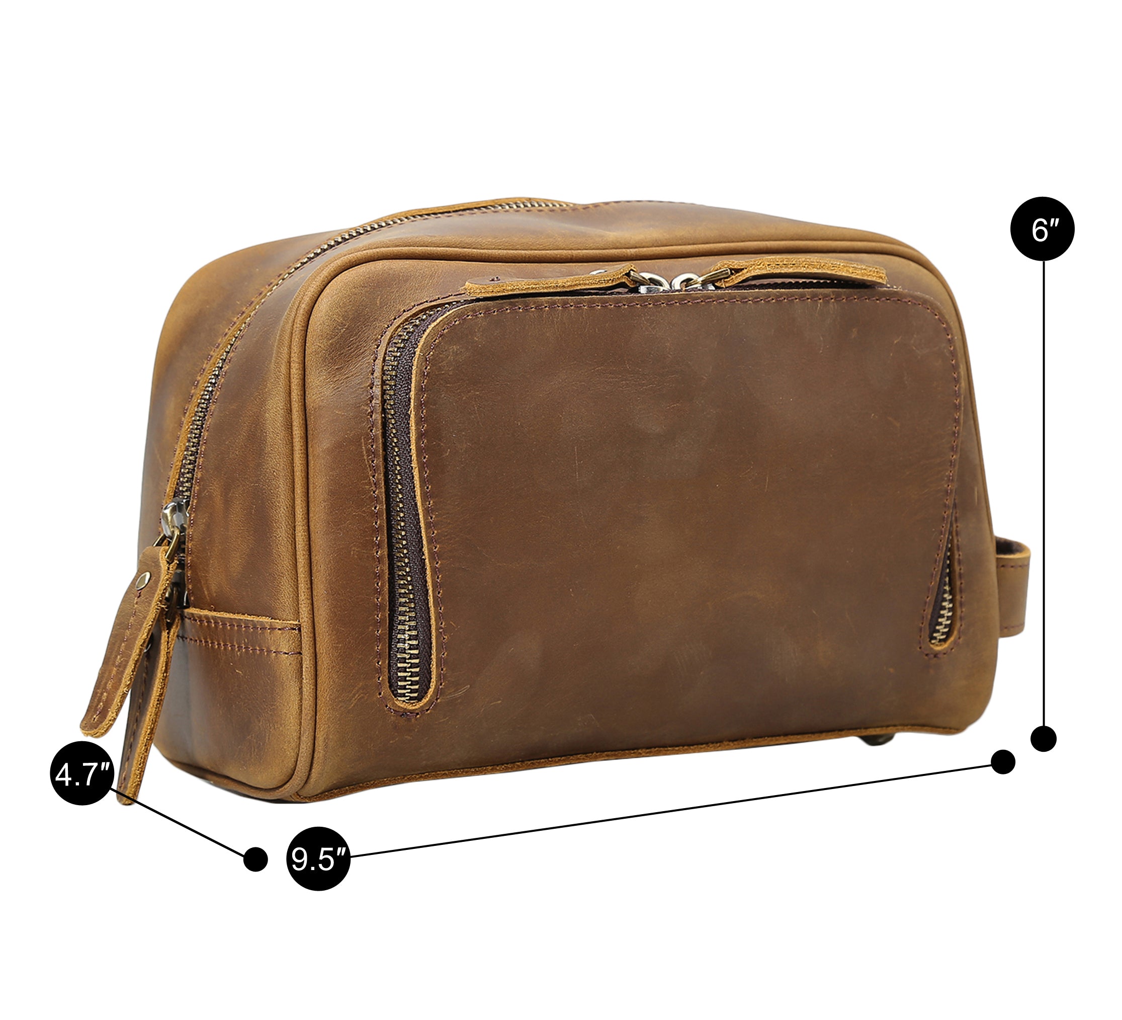 The Toiletry Bag - Men's Top Grain Leather Travel Bag – The Real Leather  Company
