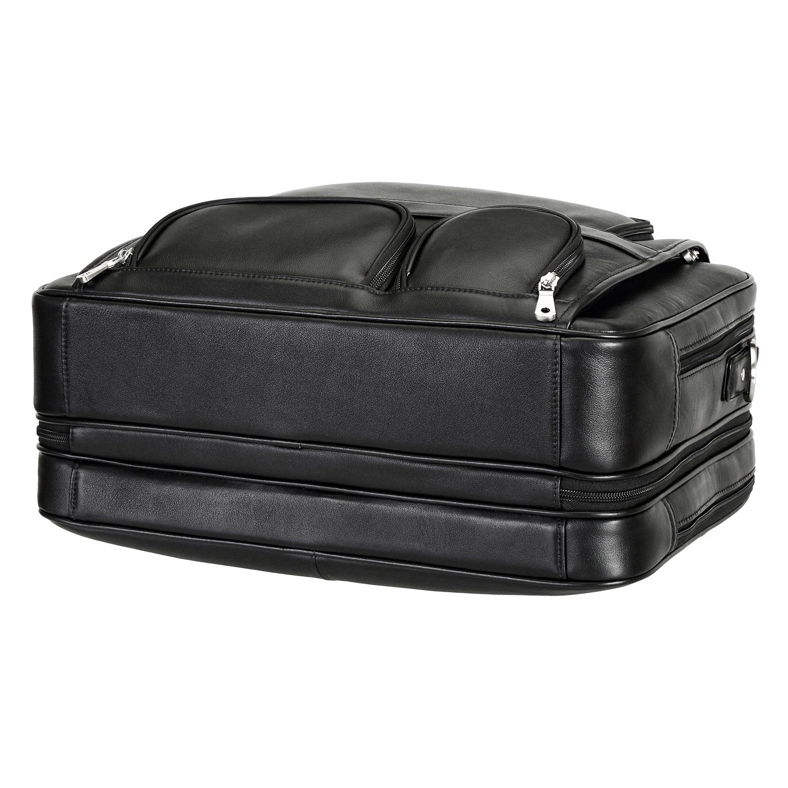 Solid Black Office Leather Laptop Bag, Size: 41 X 9 X 29 cm (l X B X H)