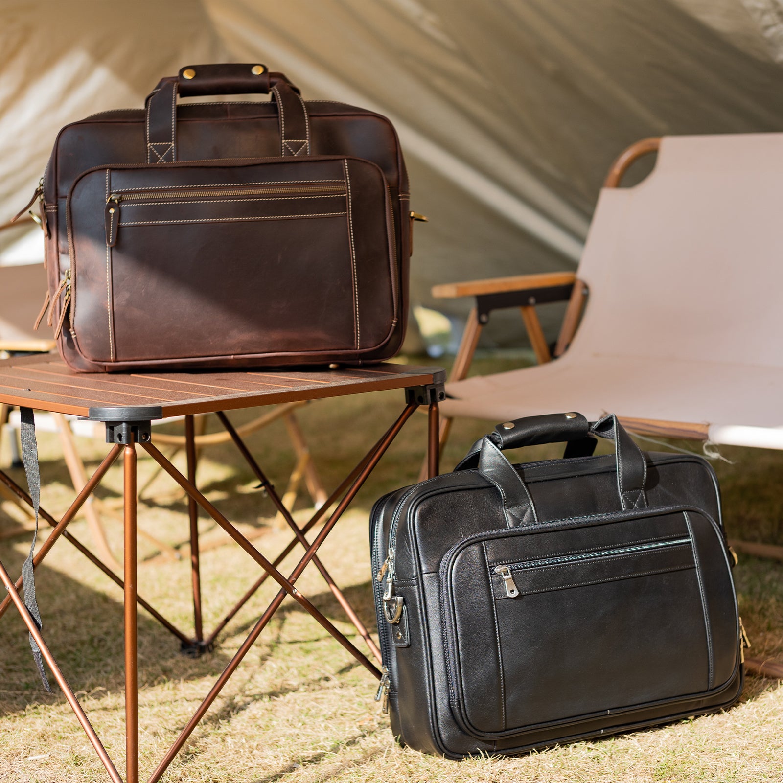 The Mellifluus  Dual Compartment Briefcase – The Real Leather Company