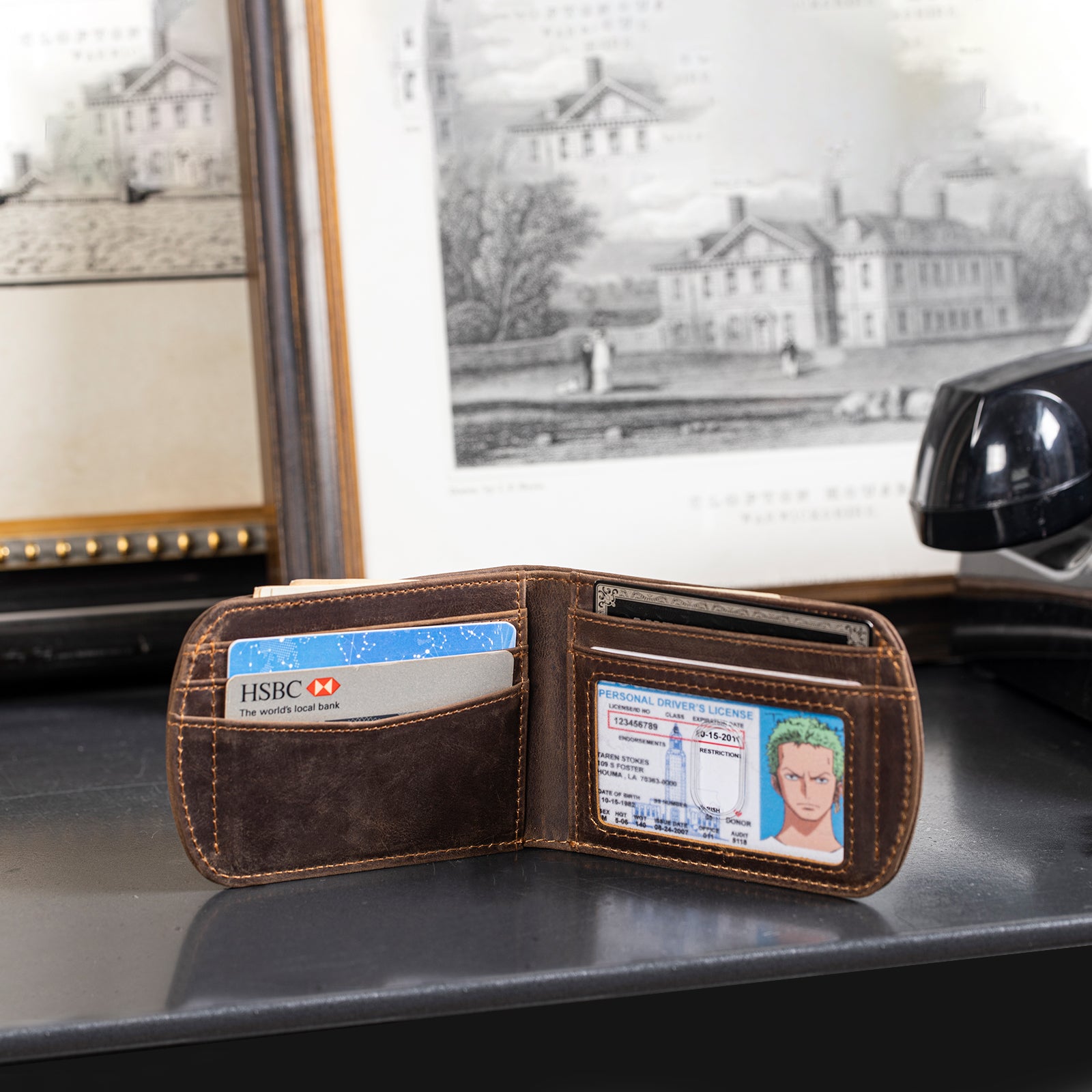 Mens Bifold Wallet, Wallets for Men, Bifold Wallet, Cowhide Leather Wallet, RFID Personalized Men's Wallet, Wallet with ID Window, Leather