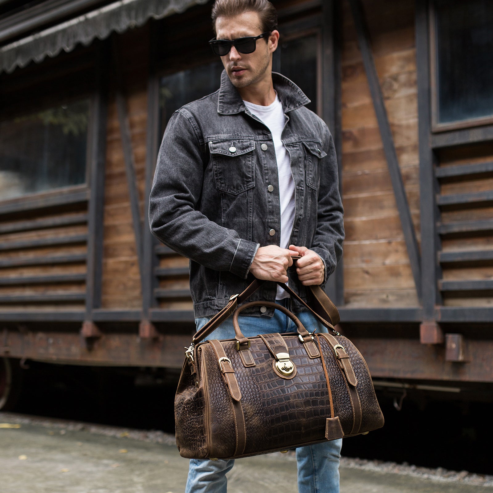 European And American Fashion Crocodile Pattern Waist Bag, Multifunctional  Men's Shoulder Bag Trendy Bag - Temu