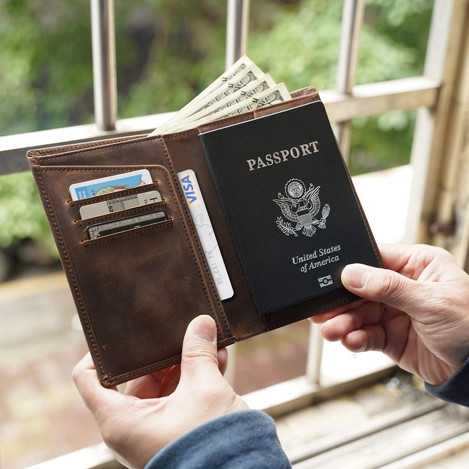 Passport card store holder