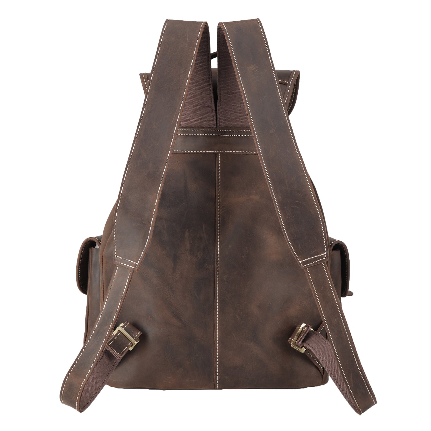 Polare Vintage Full Grain Leather Rucksack Backpack Casual Travel Satc