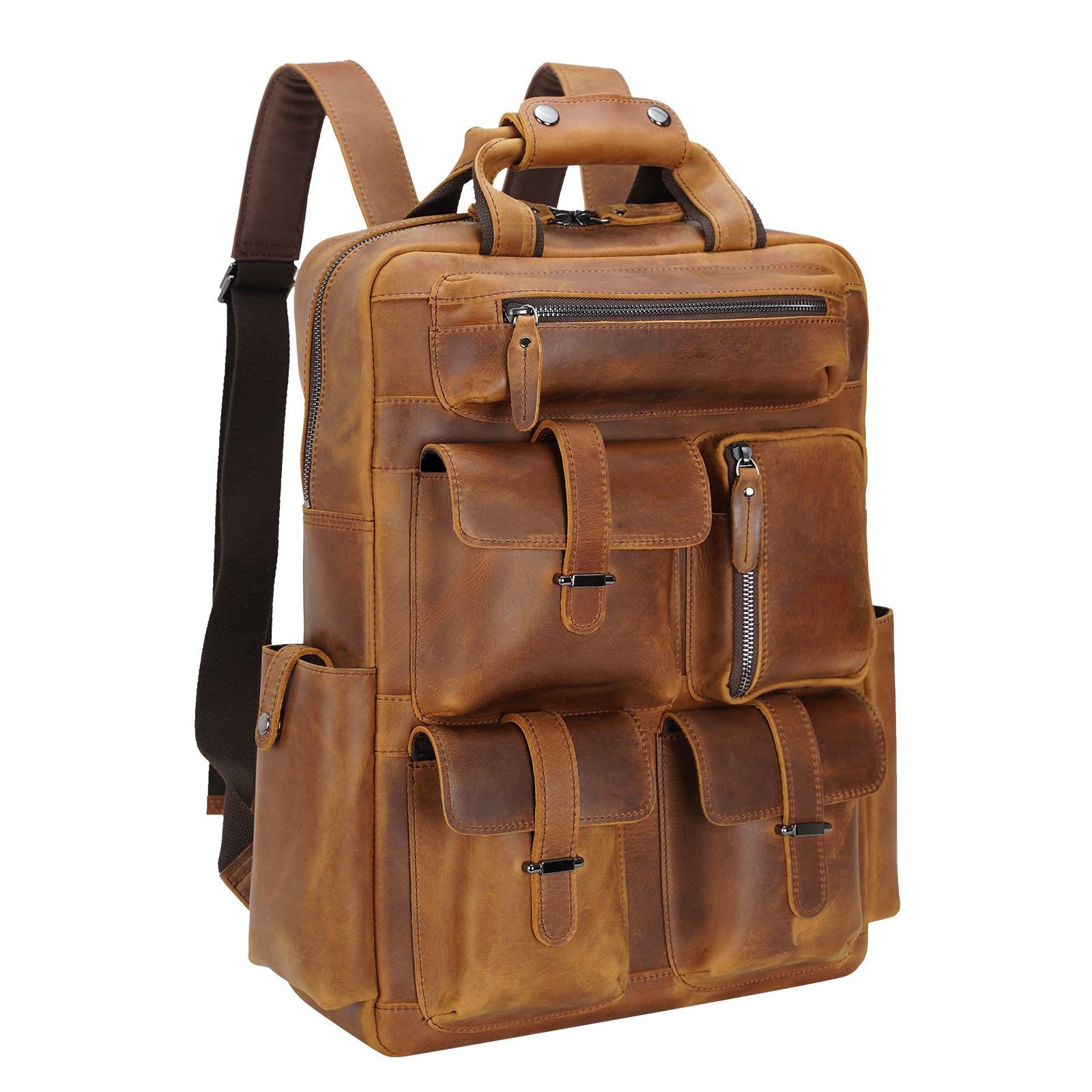 Leather briefcase outlet backpack