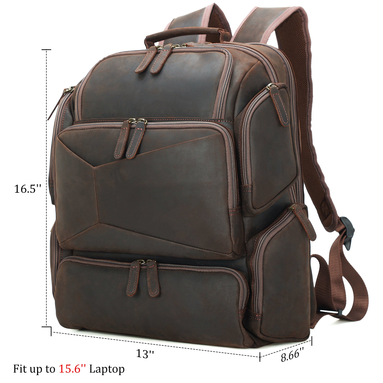 Leather backpack outlet that fits laptop