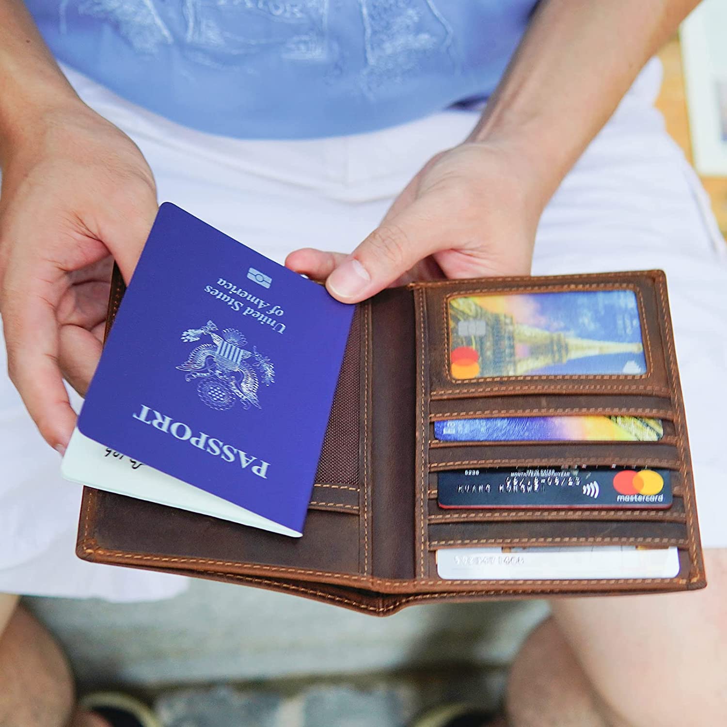 Polare Luxury RFID Blocking Leather Passport Holder