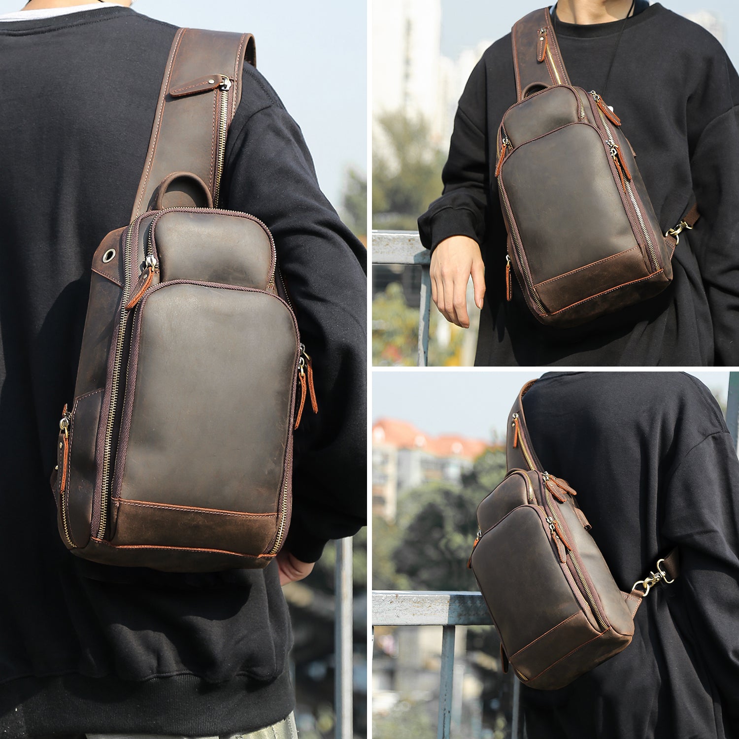 Mens hot sale shoulder backpack