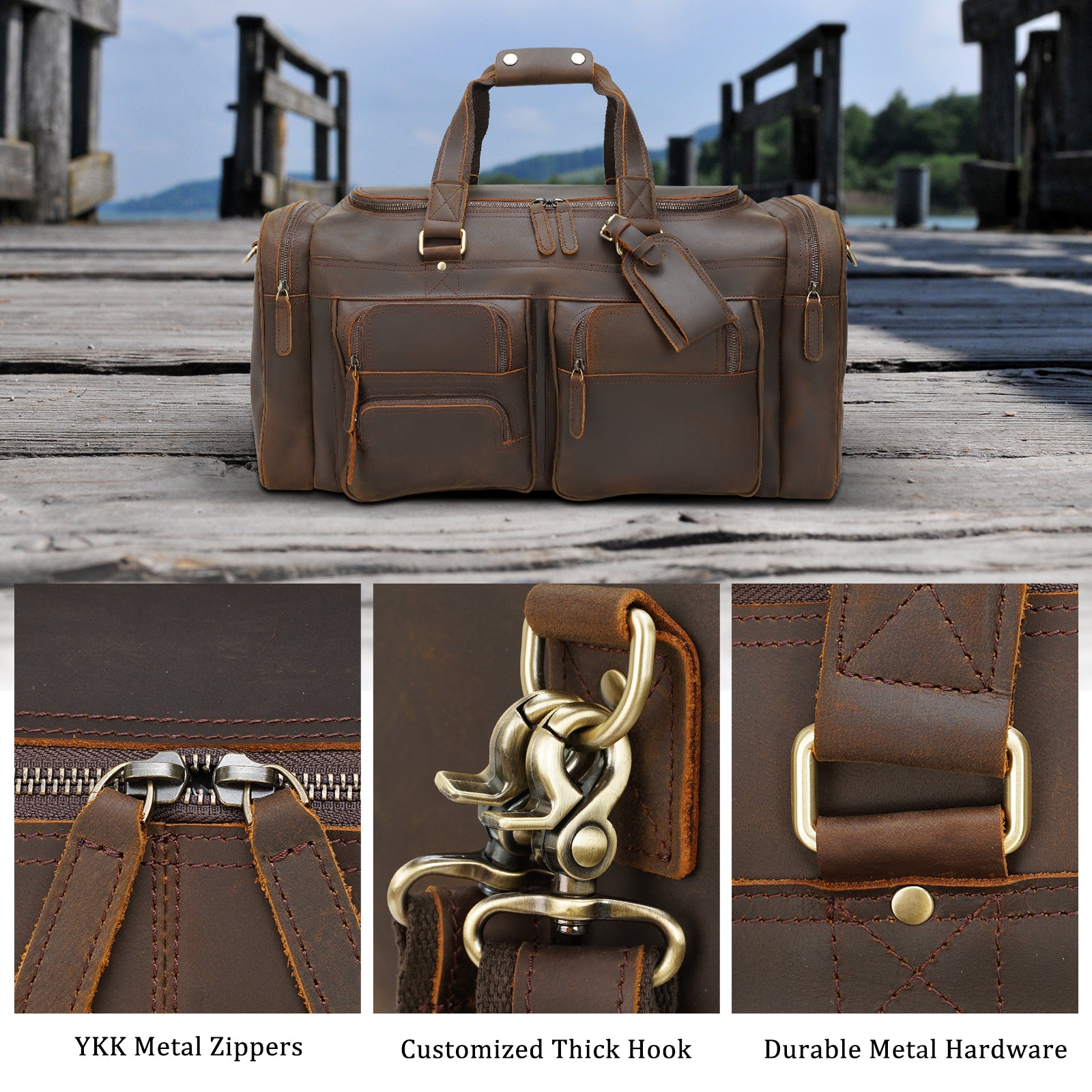Schneiders® Leather and Cowhide Duffle Bag