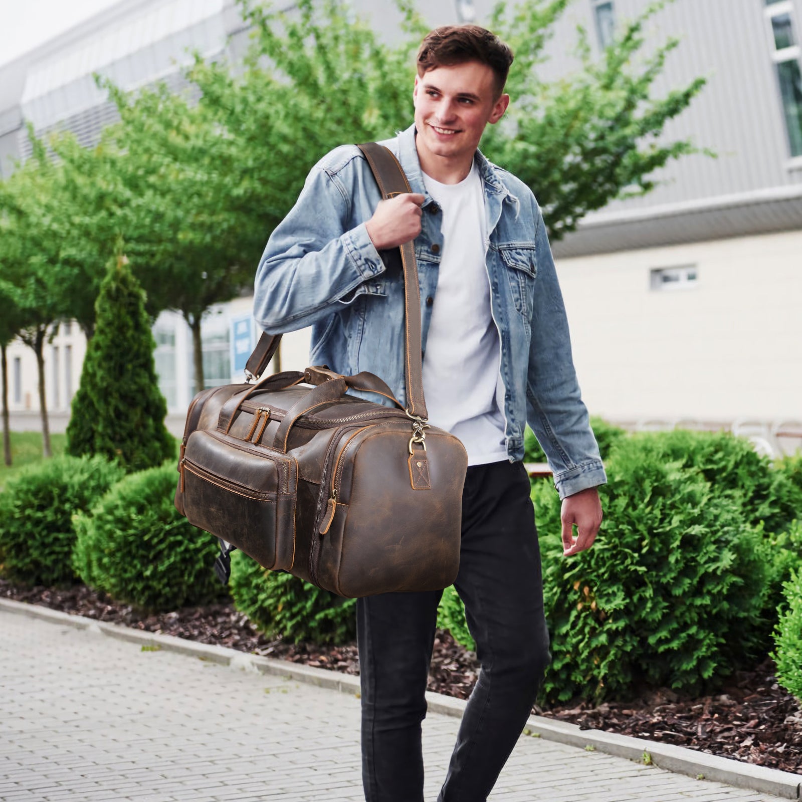 Overnight bag mens online leather