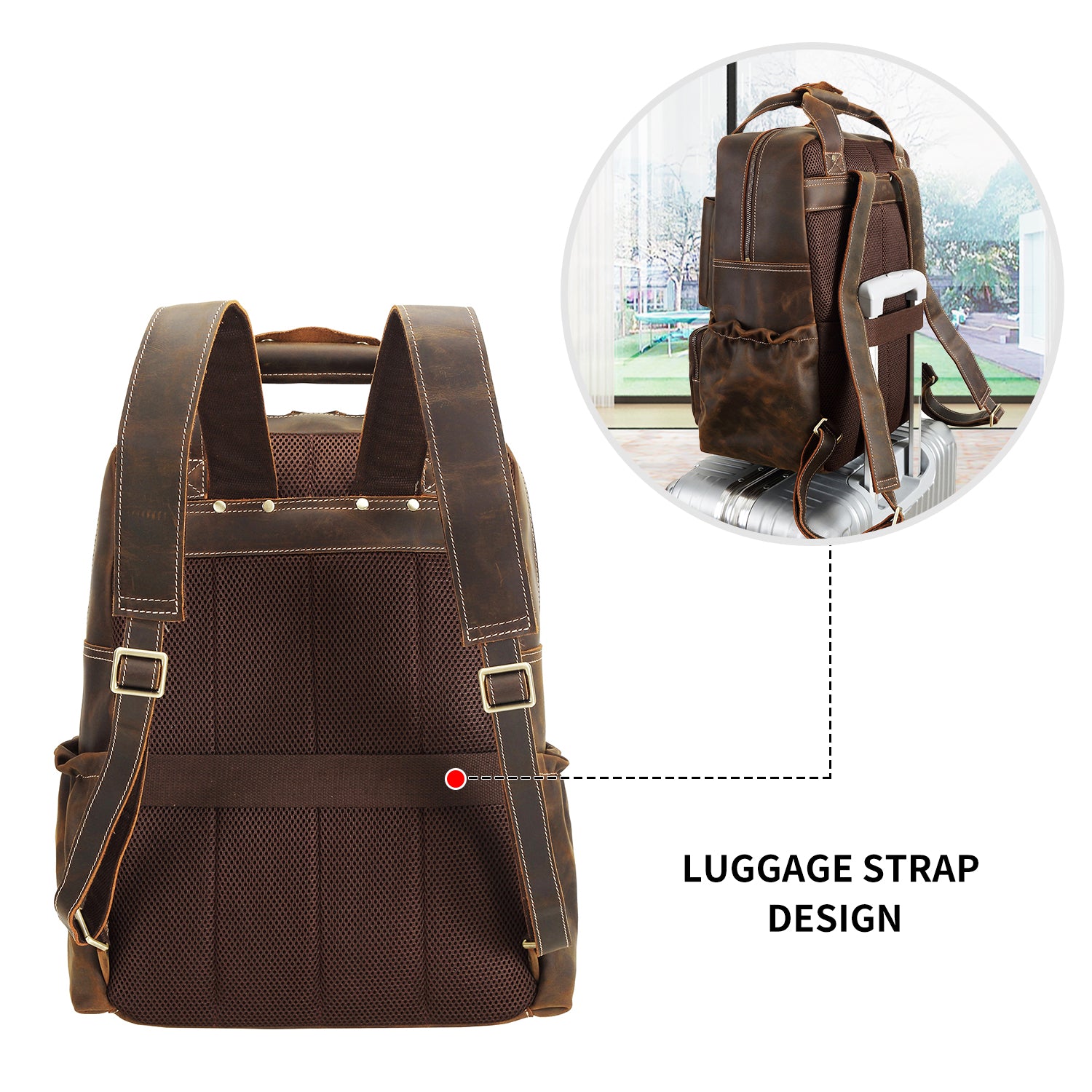 Handmade Leather Backpack Purselaptop Backpackleather Bag 