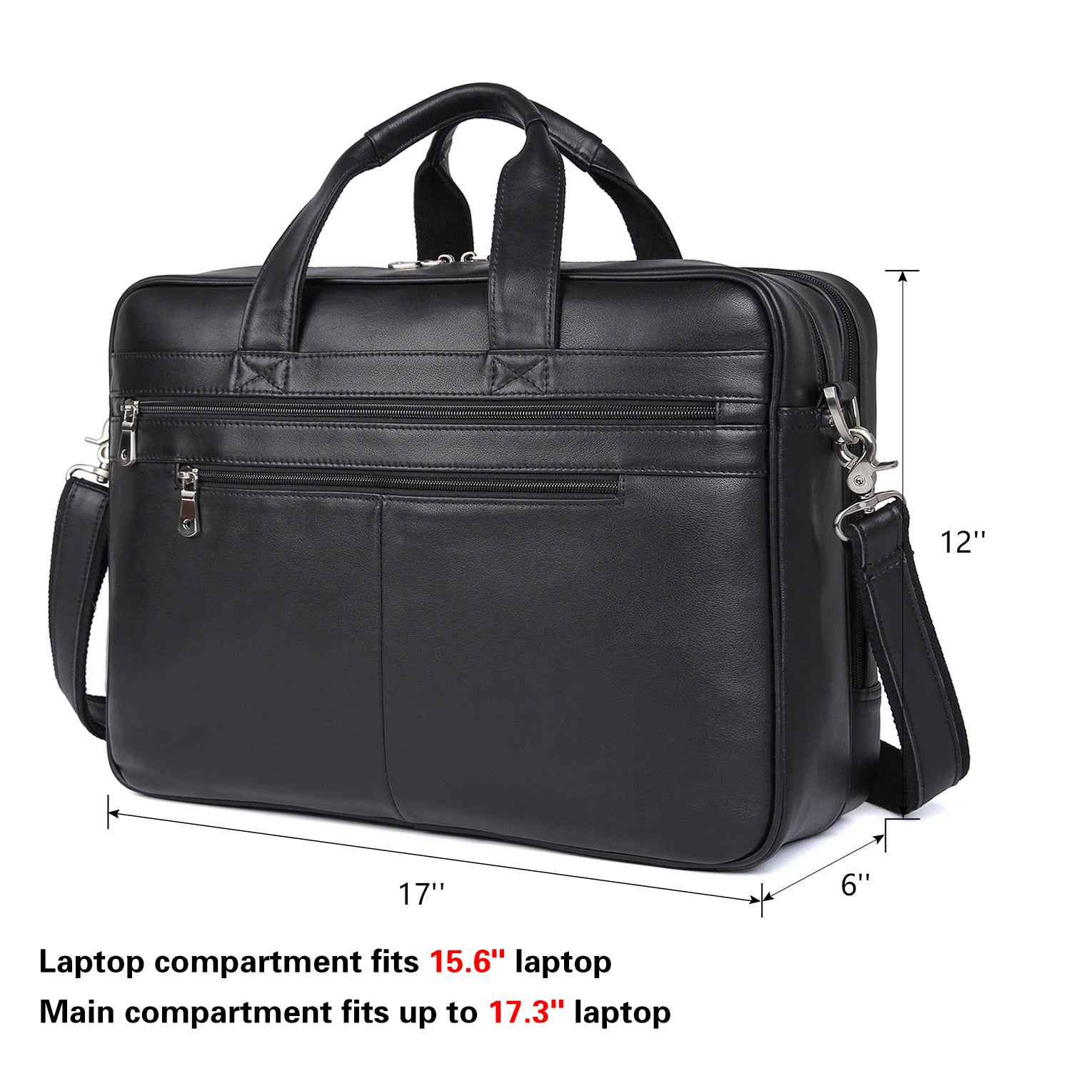 Polare 17 Computer Briefcase Work Bag Business Case For Men With Ful