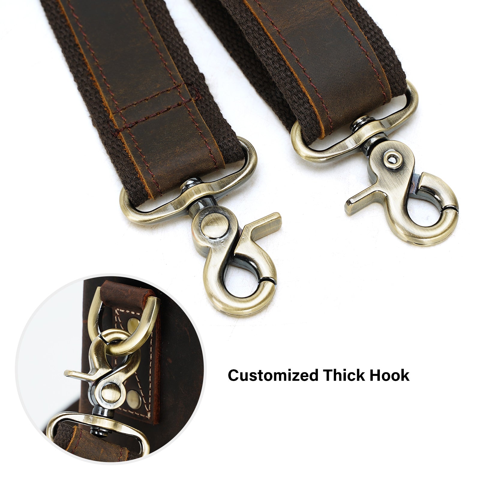 Dark Brown Replacement Leather Bag Straps