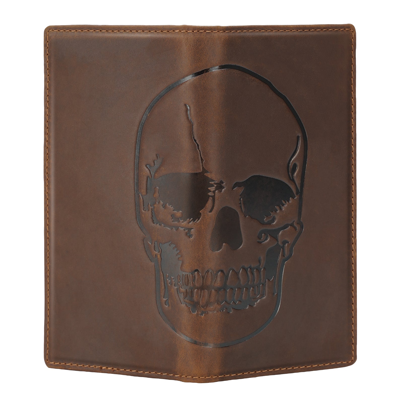 Polare Men's Vintage Skull Long Bifold Wallet
