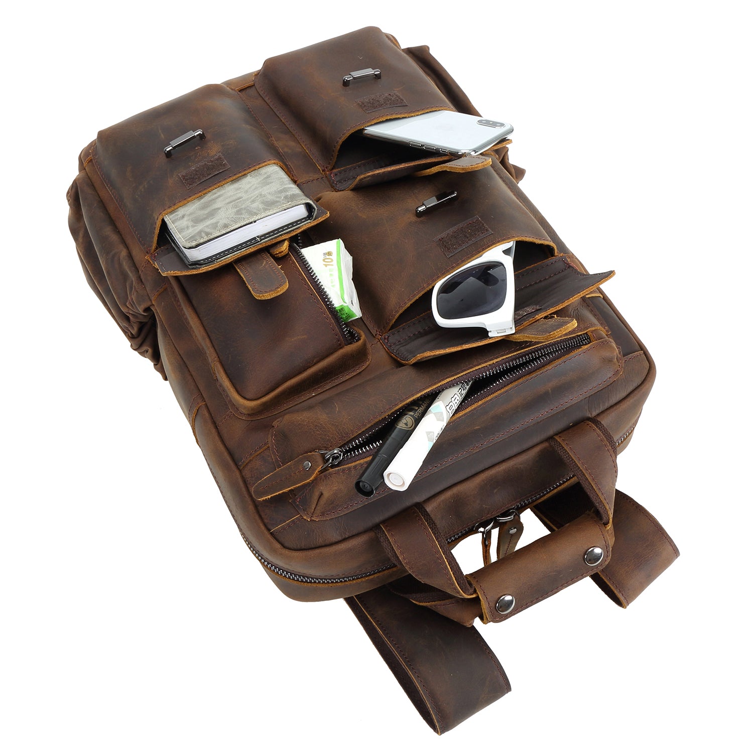 Laptop Backpack for Men Eco Leather Hipster Backpack College 